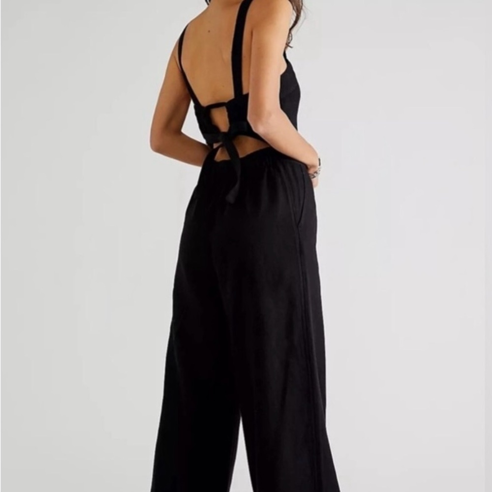 Free People Call On Me Black Jumpsuit, Size Small - Picture 2 of 9